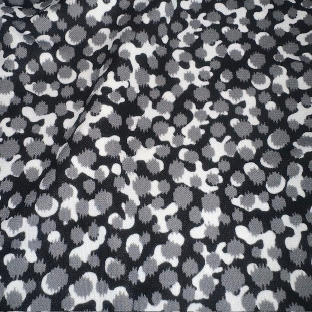 Talbots Knit Dress 3/4 Sleeve Faux Wrap Black Gray White Print Dress Size LP - Picture 6 of 10